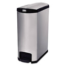 Rubbermaid Slim Jim Stainless Steel Step-On Container, End Step Style, 8 Gal, Black - RCP1901986