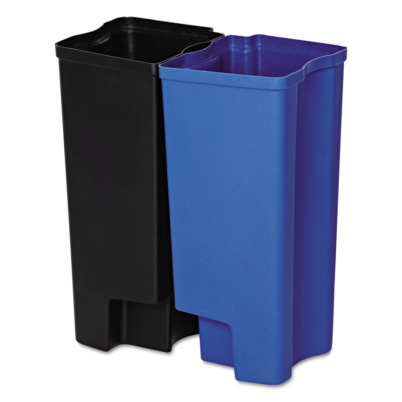 Rubbermaid Step-On Rigid Dual Liner For Stainless End Step, Plastic, 8 Gal, Black/Blue - RCP1902007