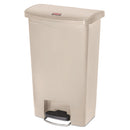 Rubbermaid Slim Jim Resin Step-On Container, Front Step Style, 13 Gal, Beige - RCP1883458