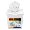 Rubbermaid Disposable Microfiber Cloth Starter Kit, White/Blue, 160 Cloths W/Charging Tub - RCP1928756