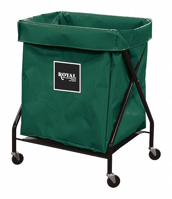 Royal Basket 1-Compartment X-Frame Laundry Cart, 150 lb. Capacity, 26" L X 21" W X 35-1/2" H - G08-EEX-XFA-3ONN