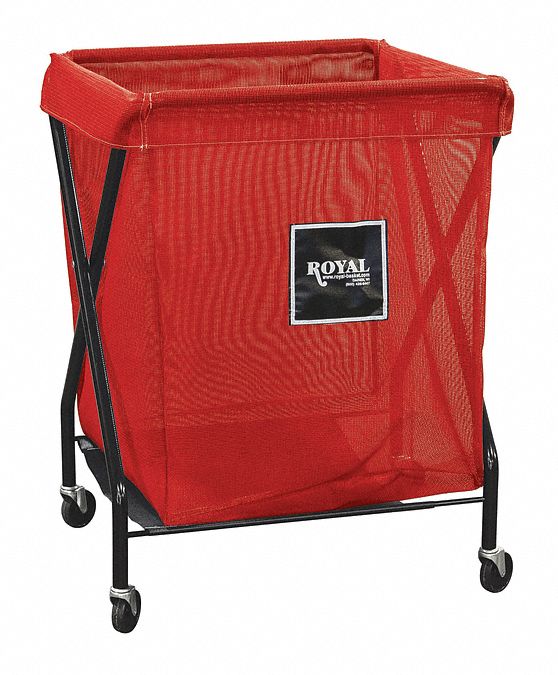 Royal Basket 1-Compartment X-Frame Laundry Cart, 150 lb. Capacity, 26" L X 21" W X 35-1/2" H - G08-RRX-XMA-3ONN