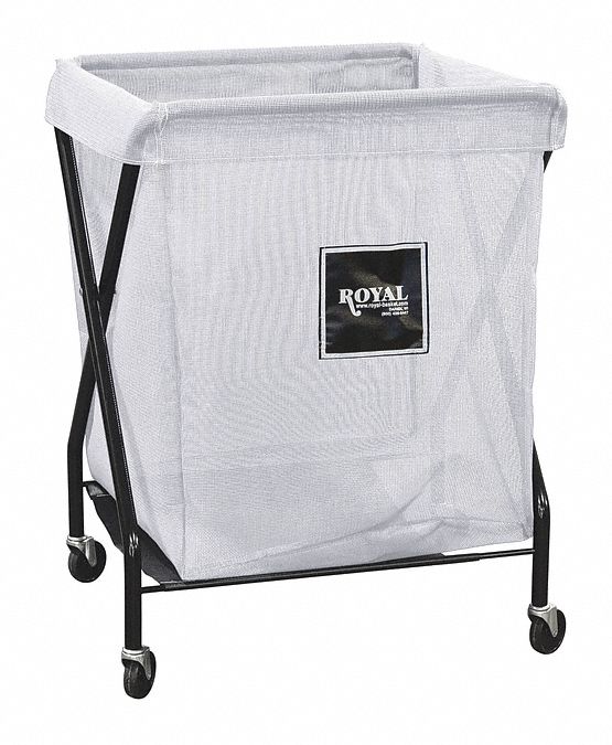 Royal Basket 1-Compartment X-Frame Laundry Cart, 150 lb Capacity, 26 in L X 21 in W X 35 1/2 in H - G08-WWX-XMA-3ONN
