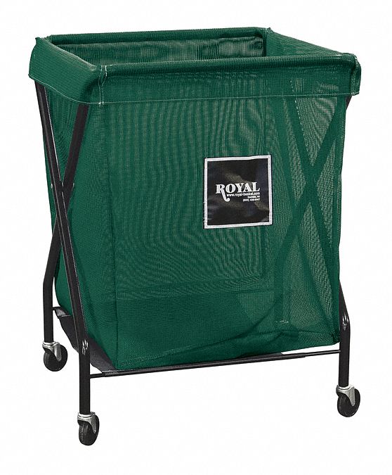 Royal Basket 1-Compartment X-Frame Laundry Cart, 150 lb. Capacity, 26" L X 21" W X 35-1/2" H - G08-EEX-XMA-3ONN