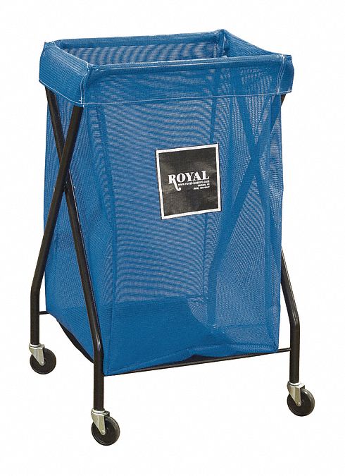 Royal Basket 1-Compartment X-Frame Laundry Cart, 150 lb. Capacity, 22" L X 20" W X 35-1/2" H - G06-BBX-XMA-3ONN