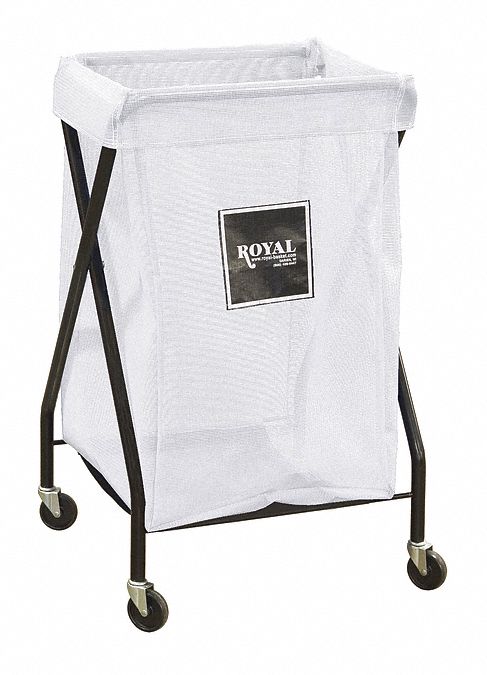 Royal Basket 1-Compartment X-Frame Laundry Cart, 150 lb. Capacity, 22" L X 20" W X 35-1/2" H - G06-WWX-XMA-3ONN
