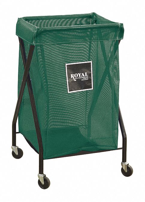 Royal Basket 1-Compartment X-Frame Laundry Cart, 150 lb. Capacity, 22" L X 20" W X 35-1/2" H - G06-EEX-XMA-3ONN