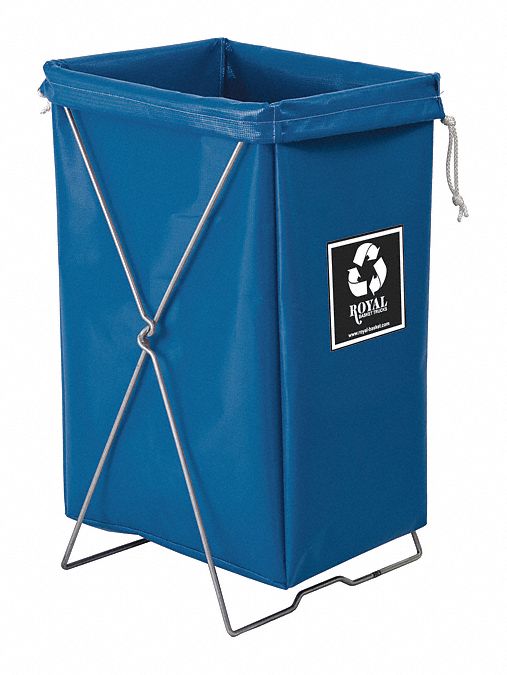 Royal Basket Enviro Hamper Kit, 4.2 cu ft Volume Capacity, Blue, Steel, Vinyl, 30 in Height, 15 in Width - G00-BBX-EBK