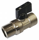 Top Brand Mini Ball Valve, Brass, Inline, 2- Piece, Pipe Size 1/2 in, Tube Size 1/2 in - G-MVSP-50M