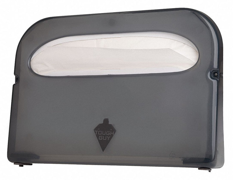 Tough Guy Toilet Seat Cover Dispenser, Plastic, (500) Seat Covers Dispenser Capacity, 1/2 Fold, Smoke - 22LC68