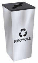 Tough Guy 18 gal Square Recycling Can, Metal, Silver - 22N274