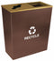 Tough Guy (2) 18 gal Rectangular Recycling Station, Metal, Brown - 22N275
