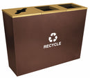 Tough Guy (3) 18 gal Rectangular Recycling Station, Metal, Brown - 22N277