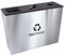 Tough Guy (3) 18 gal Rectangular Recycling Station, Metal, Silver - 22N278