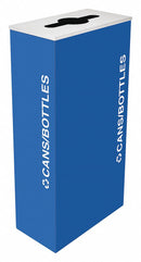 Tough Guy 17 gal Rectangular Recycling Can, Metal, Blue - 22N286
