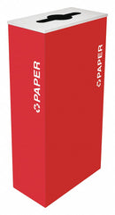 Tough Guy 17 gal Rectangular Recycling Can, Metal, Red - 22N289