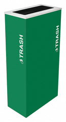 Tough Guy 17 gal Rectangular Trash Can, Metal, Green - 22N301