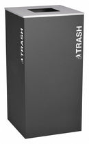 Tough Guy 36 gal Square Trash Can, Metal, Black - 22N320