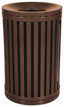 Tough Guy 45 gal Round Trash Can, Metal, Brown - 22N331