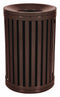 Tough Guy 45 gal Round Trash Can, Metal, Brown - 22N334