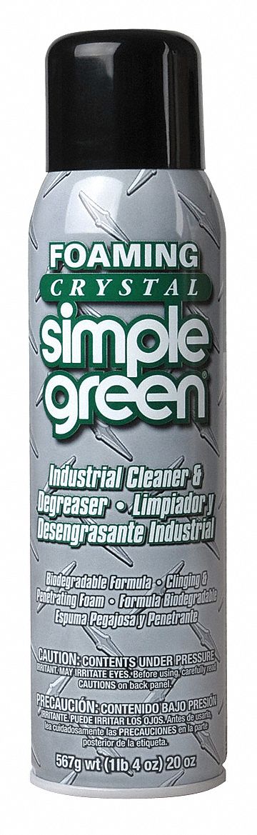 Simple Green Cleaner/Degreaser, 20 oz Cleaner Container Size, Aerosol Can Cleaner Container Type - 610001219010