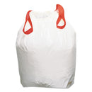 Boardwalk Drawstring Low-Density Can Liners, 13 Gal, 0.8 Mil, 24.5" X 27.4", White, 100/Carton - BWK1DK100