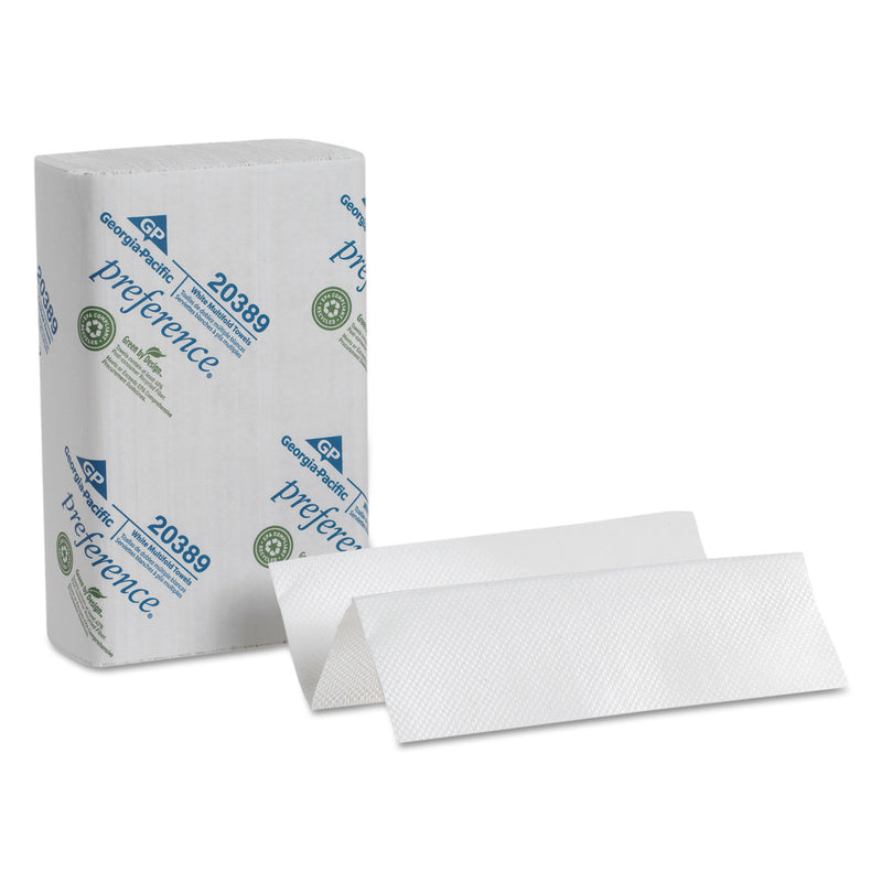 Georgia-Pacific Multifold Paper Towels, 9 1/4 X 9 2/5, White, 250/Pack, 16 Packs/Carton - GPC20389