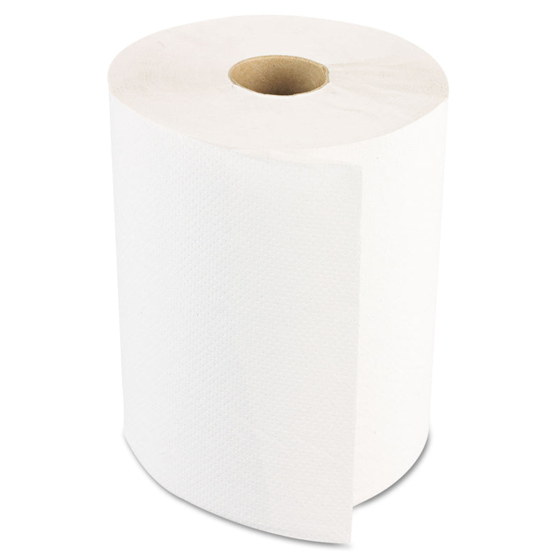 Boardwalk Hardwound Paper Towels, Nonperforated 1-Ply White, 350 Ft, 12 Rolls/Carton - BWK6250