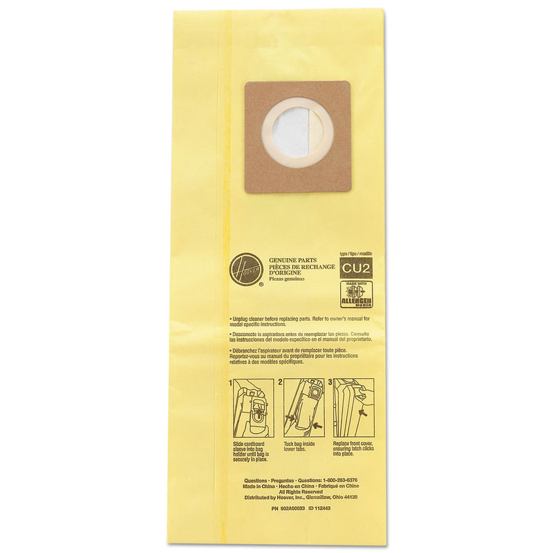 Hoover Hushtone Vacuum Bags, Yellow, 10Pk/Ea - HVRAH10243