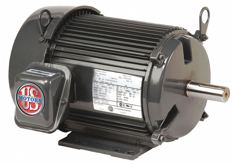 US Motors Nidec 15 HP, General Purpose Motor, 3-Phase, 3600 Nameplate RPM, 230/460 Voltage, 215T Frame - U15P1AF