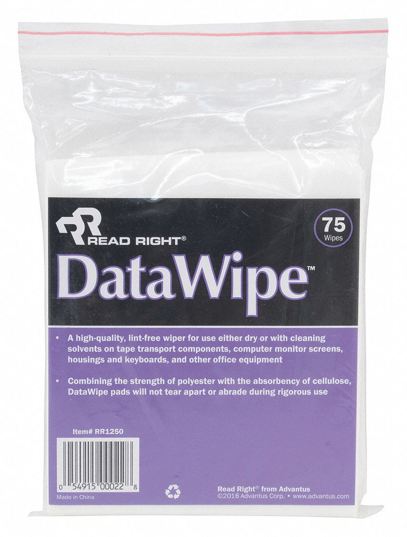 Read Right Cleaning Wipes, Recommended For Computer Screens,Keyboards,Tape Transport Components - REARR1250