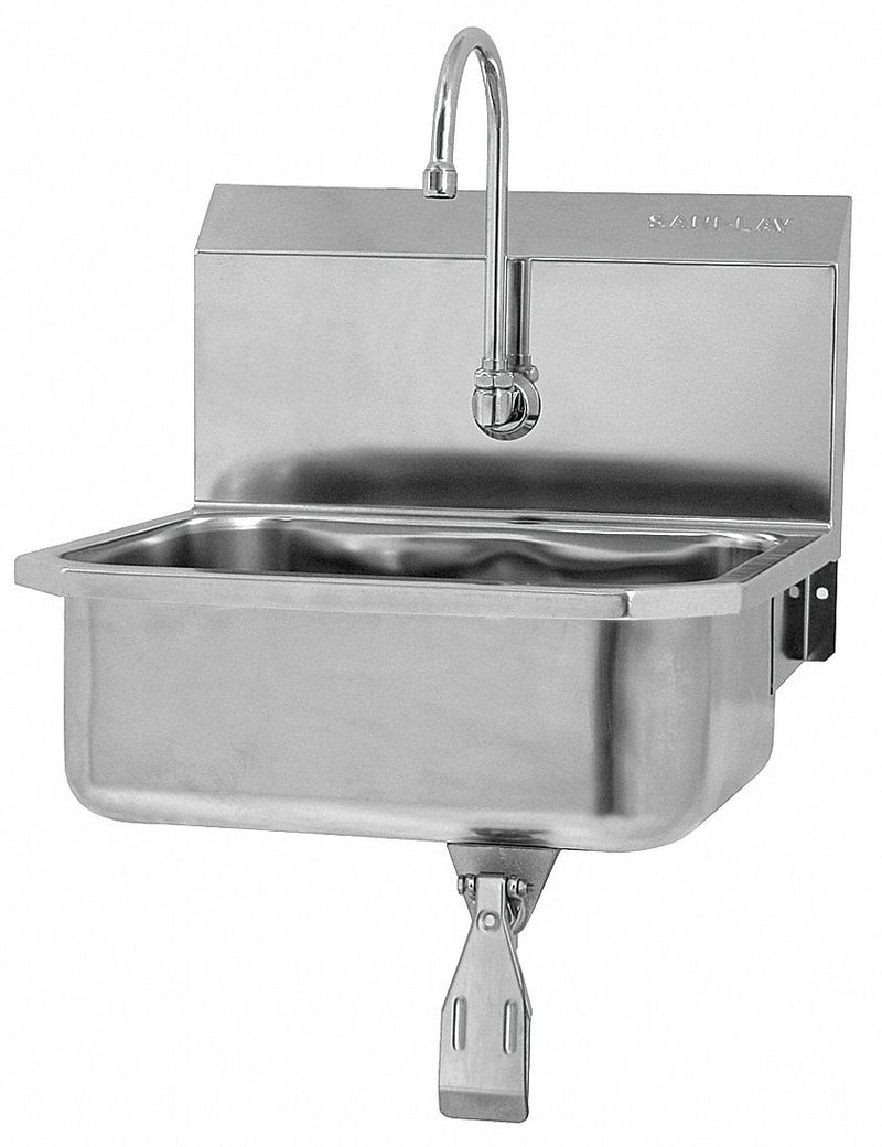 Sani-Lav Stainless Steel Hand Sink, With Faucet, Wall Mounting Type, Stainless - 5051