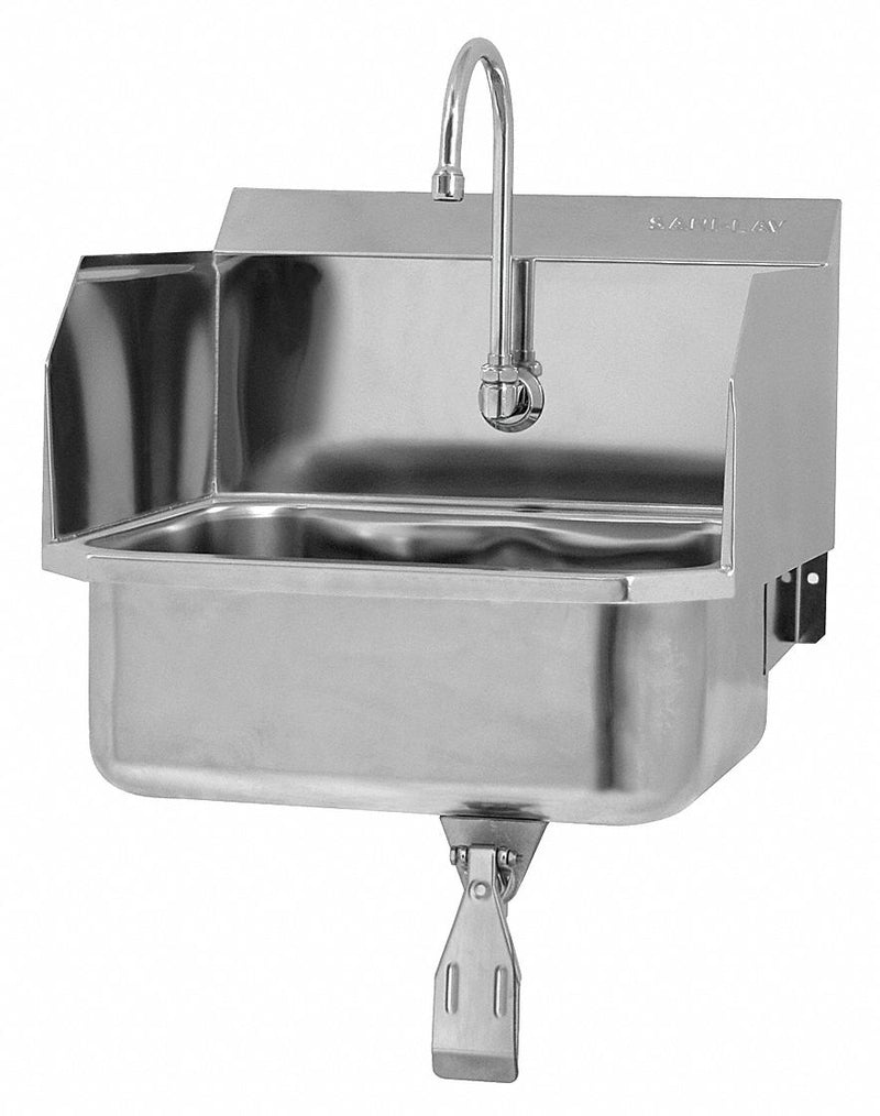 Sani-Lav Stainless Steel Hand Sink, With Faucet, Wall Mounting Type, Stainless - 5071