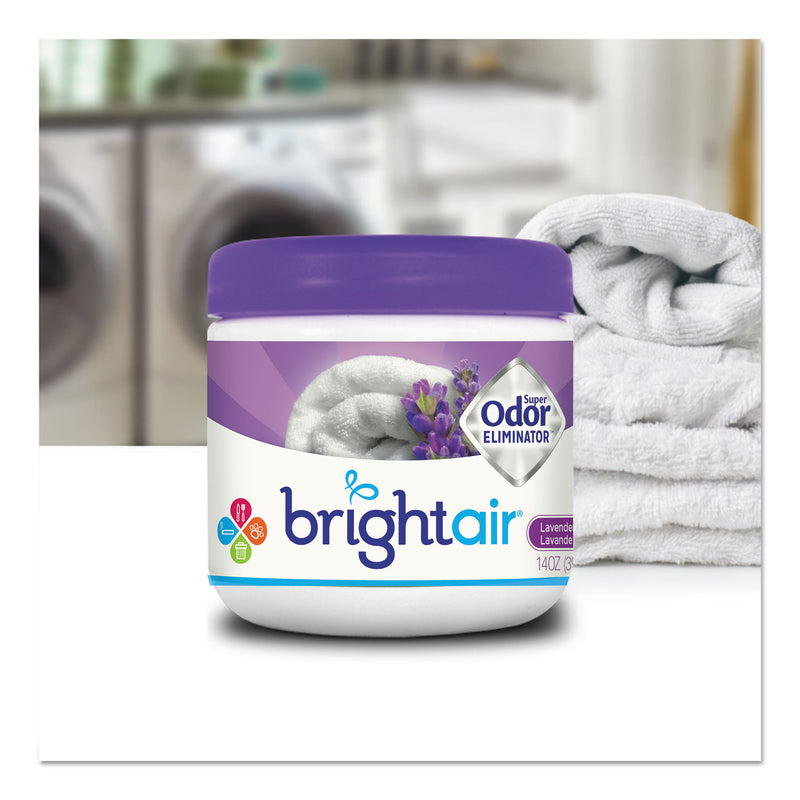 Bright Air Super Odor Eliminator, Lavender And Fresh Linen, Purple, 14 Oz, 6/Carton - BRI900014CT