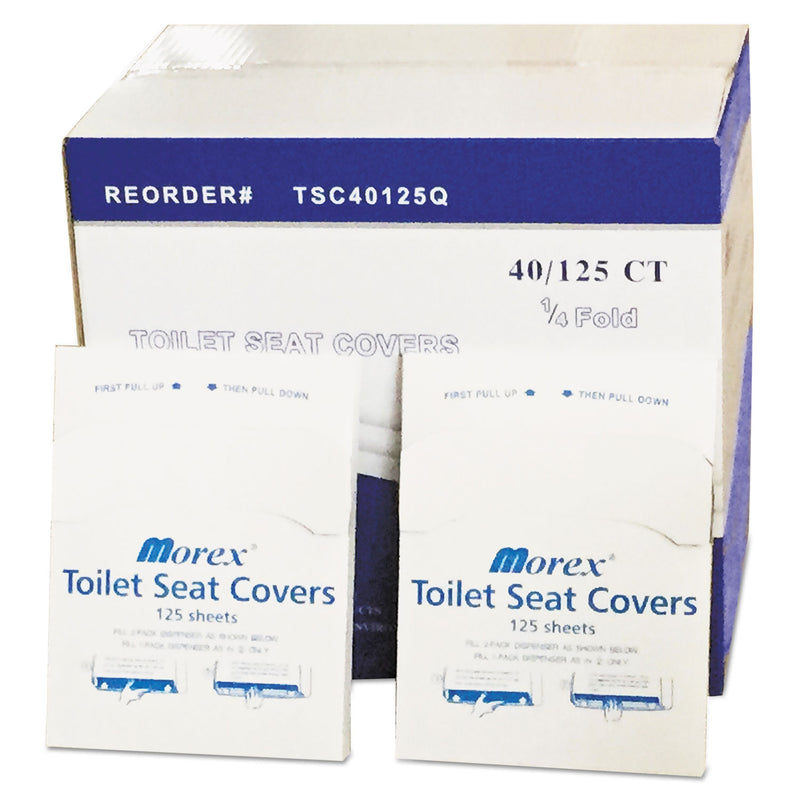 GEN Quarter-Fold Toilet Seat Covers, White, 14 1/2 X 16 1/2, 5000/Carton - GENTSC40125Q