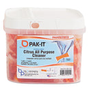 PAK-IT Citrus All-Purpose Cleaner, Citrus Scent, 100 Pak-Its/Tub, 4 Tubs/Carton - BIG5784203400CT