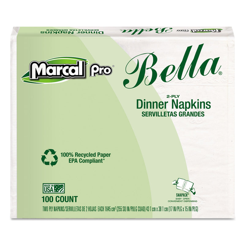Marcal Paper 100% Premium Recycled Bella Dinner Napkins, 15 X 17, White, 3000/Carton - MRC06410