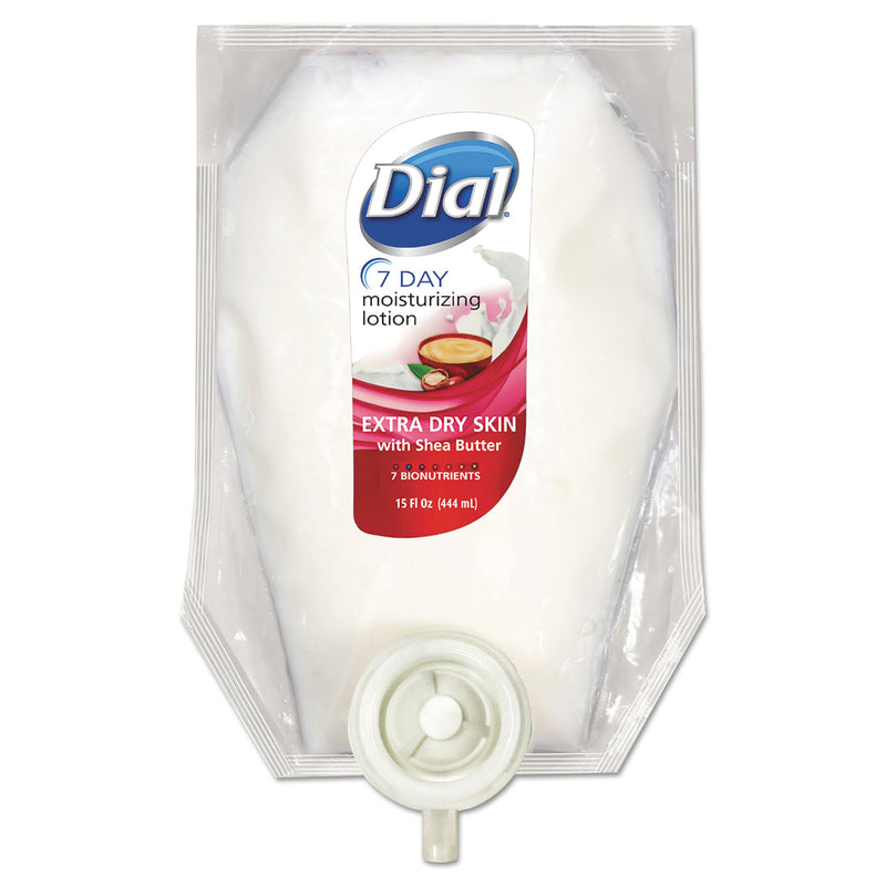 Dial Extra Dry 7-Day Moisturizing Lotion With Shea Butter, Floral, 15 Oz Refill, 6/Carton - DIA12260CT