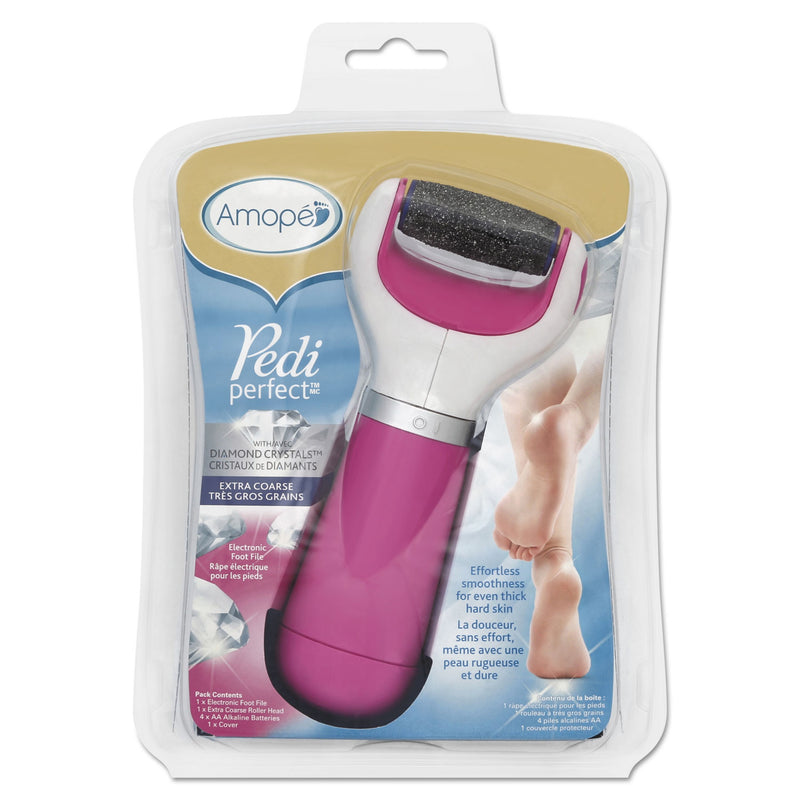 AMOPE Pedi Perfect Extra Coarse Electronic Foot File, Pink/White, 6/Carton - RAC94925