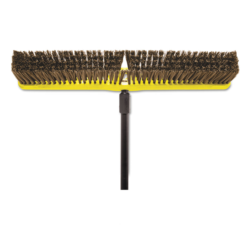 Rubbermaid Heavy Duty Floor Sweep, 24" X 3", Maroon, Polypropylene, 12/Carton - RCP9B17MARDZ