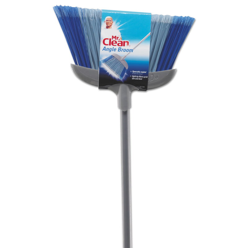 Mr. Clean Deluxe Angle Broom, 5 1/2" Bristles, 55.37", Metal Handle, White - BUT441380