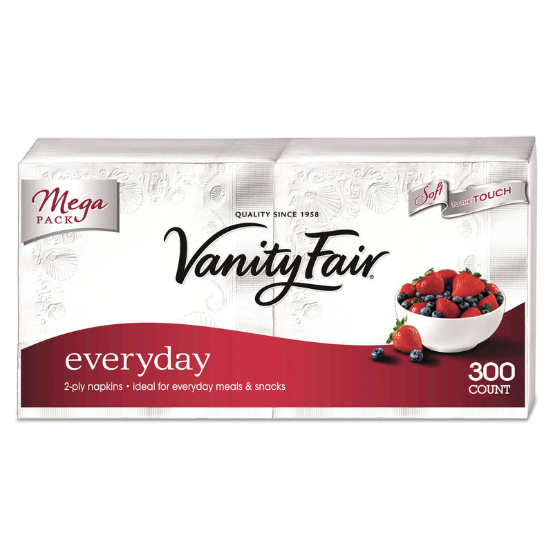 VanityFair Vanity Fair Everyday Dinner Napkins, 2-Ply, White, 300/Pack - GPC3550314