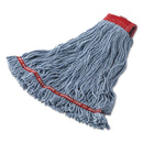 Rubbermaid Swinger Loop Shrinkless Mop Heads, Cotton/Synthetic, Blue, Large, 6/Carton - RCPC253BLU