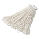 Rubbermaid Bolt-On Cut-End Mop Head, Rayon, 20Oz, White, 12/Carton - RCPF467