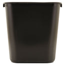 Rubbermaid Deskside Plastic Wastebasket, Rectangular, 7 Gal, Black - RCP295600BK