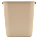 Rubbermaid Deskside Plastic Wastebasket, Rectangular, 7 Gal, Beige - RCP295600BG