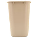 Rubbermaid Deskside Plastic Wastebasket, Rectangular, 7 Gal, Beige - RCP295600BG