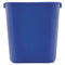 Rubbermaid Small Deskside Recycling Container, Rectangular, Plastic, 13.63 Qt, Blue - RCP295573BE