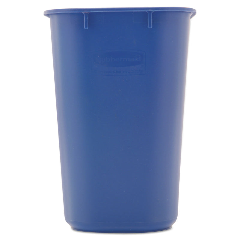 Rubbermaid Small Deskside Recycling Container, Rectangular, Plastic, 13.63 Qt, Blue - RCP295573BE