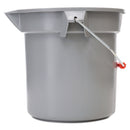 Rubbermaid 14 Quart Round Utility Bucket, 12" Diameter X 11 1/4"H, Gray Plastic - RCP261400GY